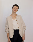 Garter Loft Cardigan - Creme