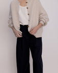 Garter Loft Cardigan - Creme