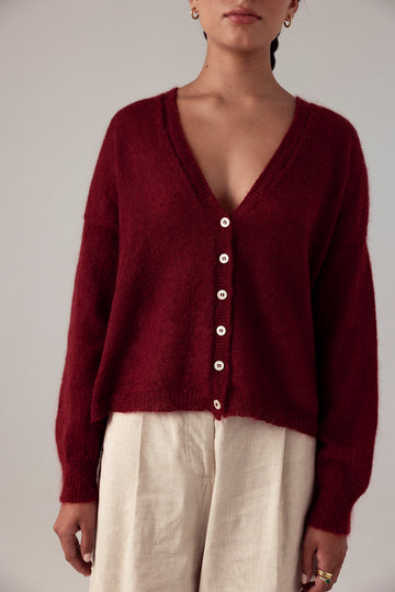 Mist Cardigan - Dark Cherry