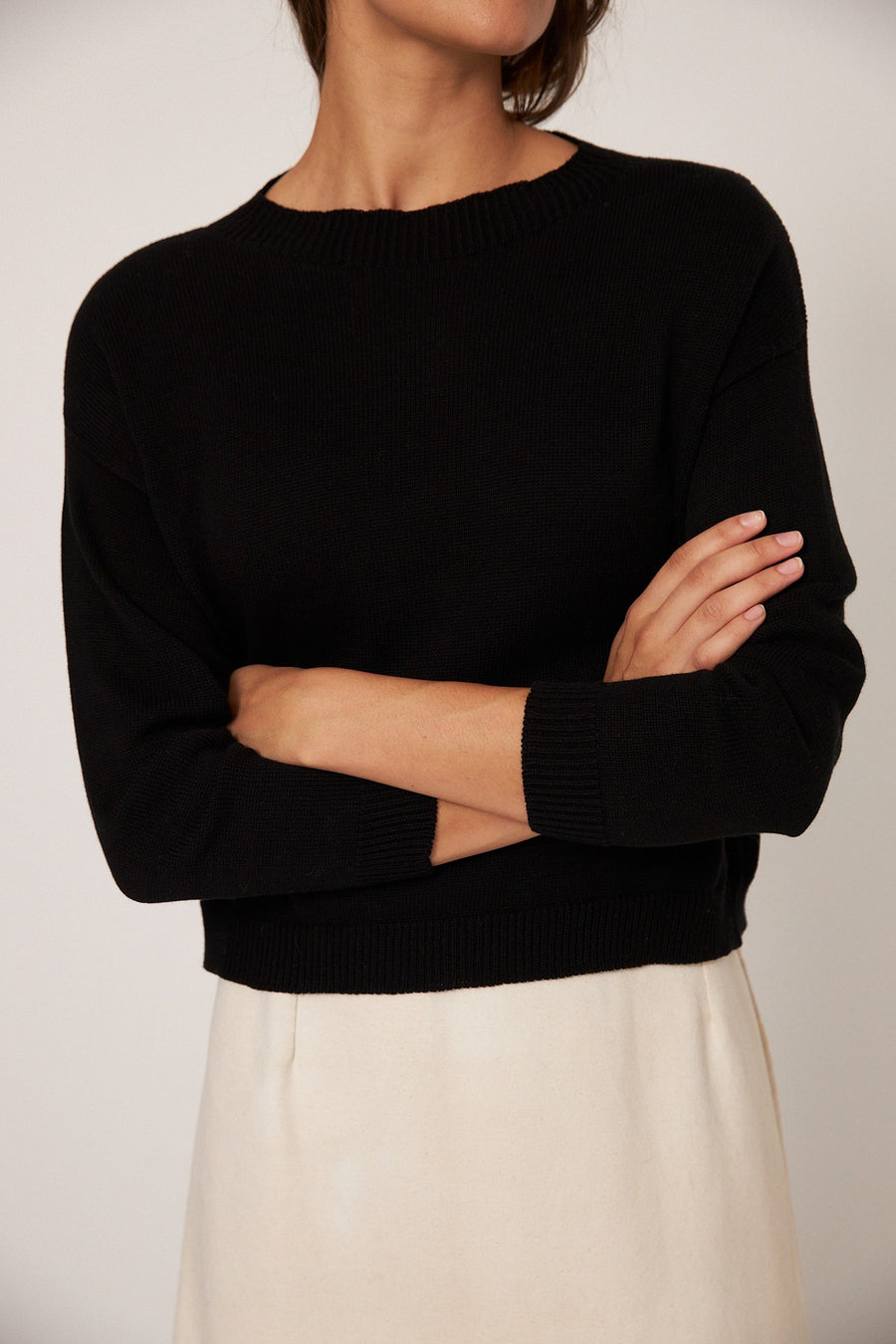 The Cotton Pebble Knit - Black