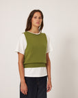 Merino Star Vest - Peridot Green