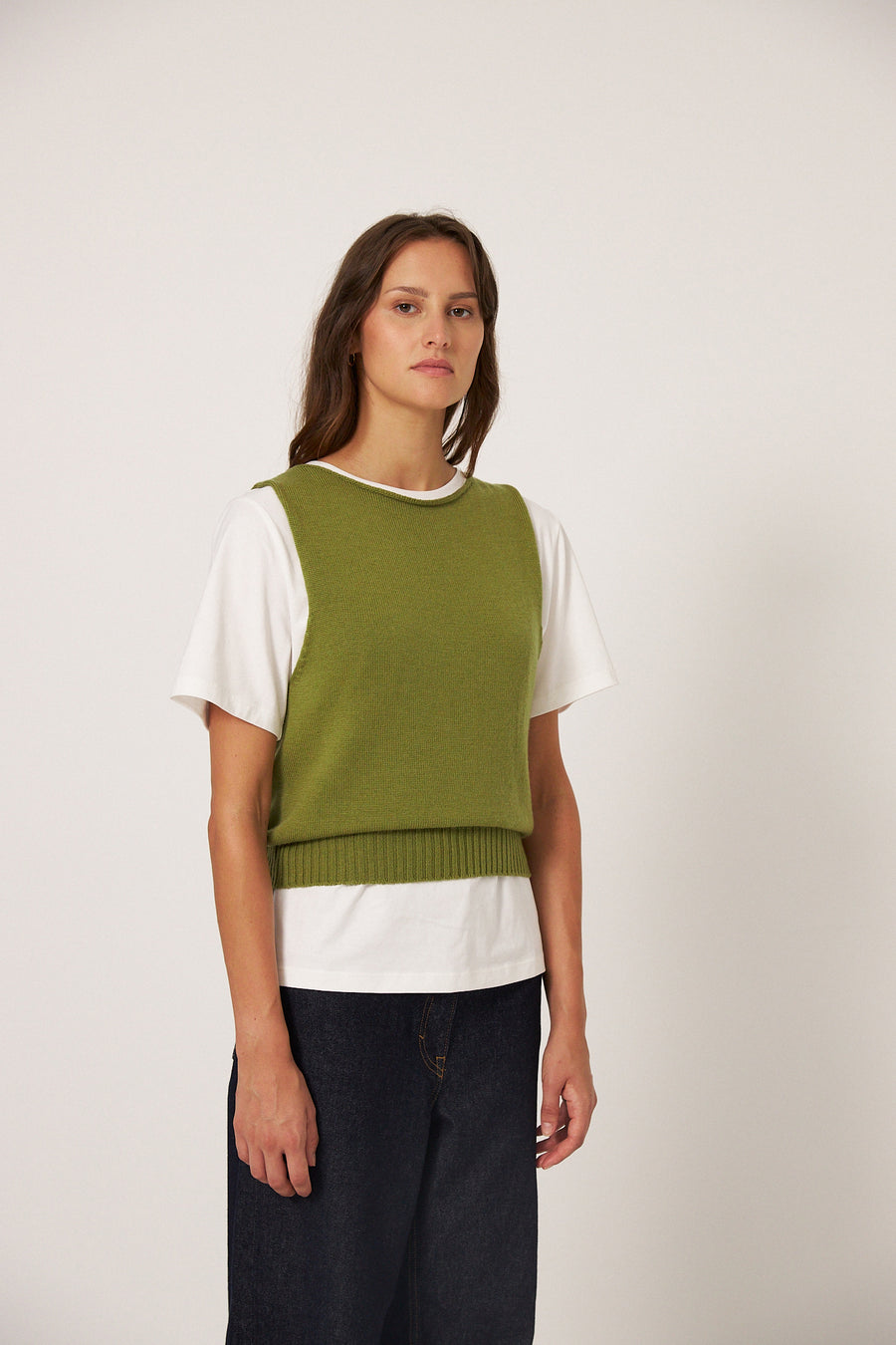 Merino Star Vest - Peridot Green