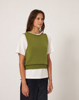 Merino Star Vest - Peridot Green